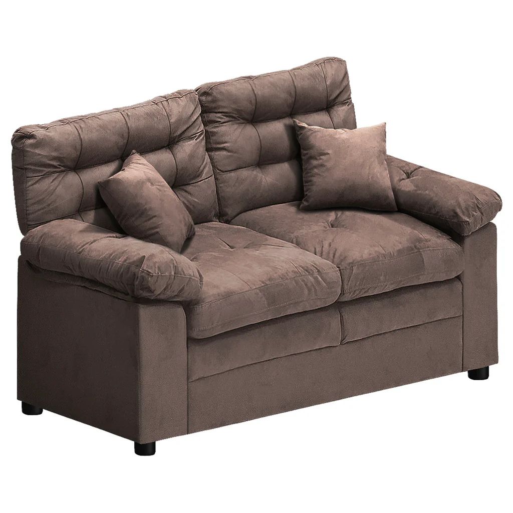 2 Seater Sofa Fabric Brown